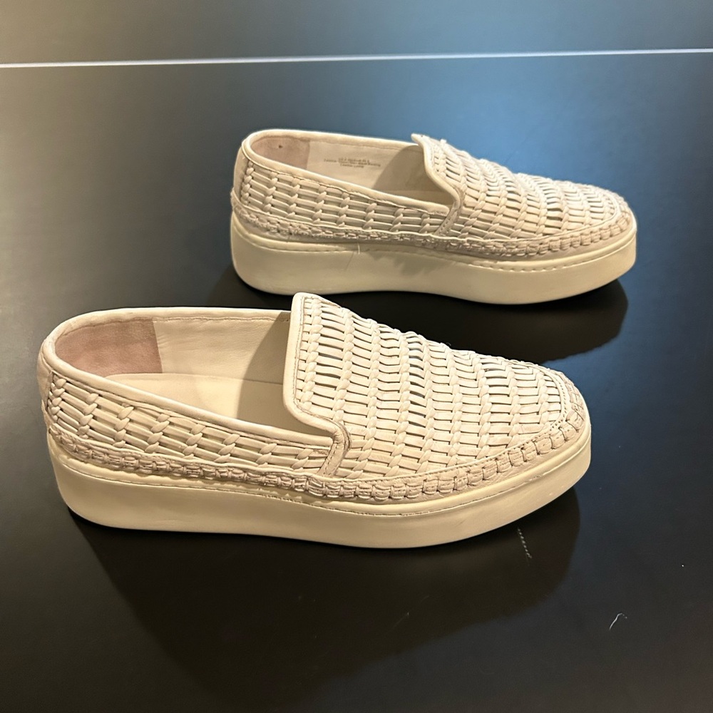 Vince Cream Textured Flats